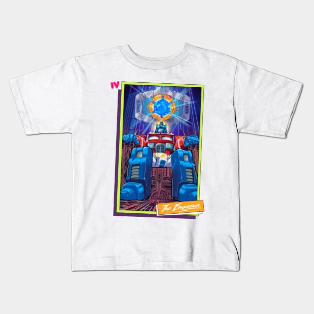 Saturday Morning Tarot IV The Emperor Kids T-Shirt by K-Bo.